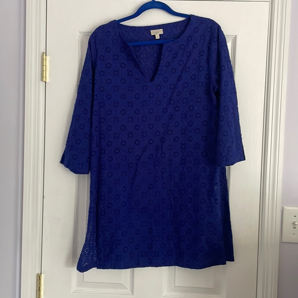 Talbots Navy Blue Swim Coverup Size M